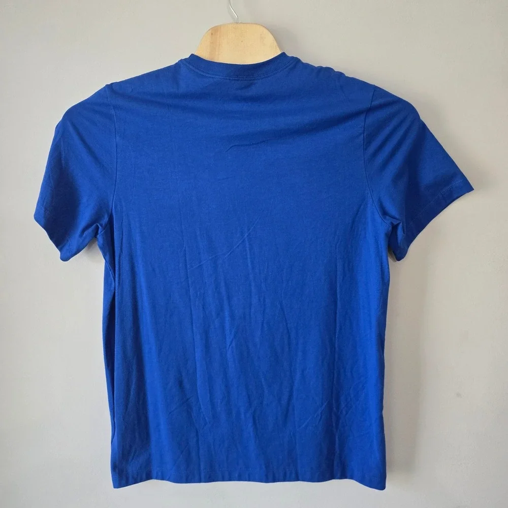 Nike Mens Sportswear Embroidered Swoosh Tee Royal Blue BV0507-480 Size L NEW